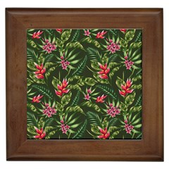 Tropical Flowers Framed Tile by goljakoff