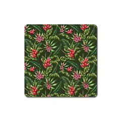 Tropical Flowers Square Magnet by goljakoff