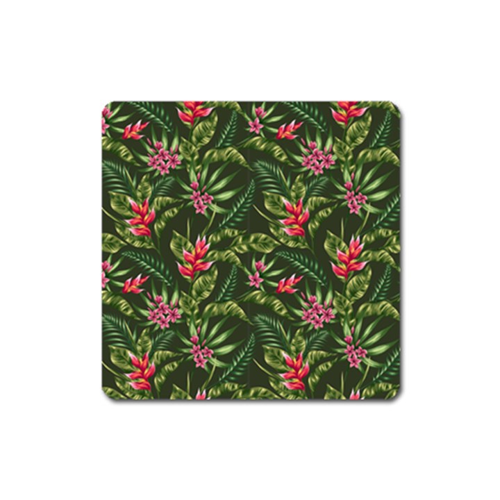 Tropical flowers Square Magnet