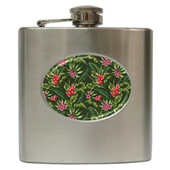 Tropical Flowers Hip Flask (6 Oz) by goljakoff