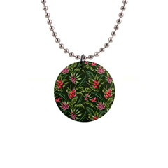 Tropical Flowers 1  Button Necklace by goljakoff