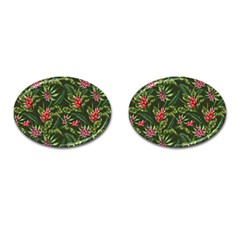 Tropical Flowers Cufflinks (oval) by goljakoff