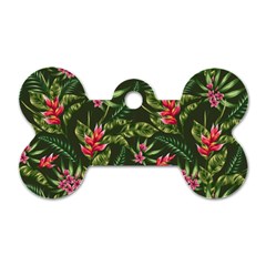 Tropical Flowers Dog Tag Bone (one Side) by goljakoff