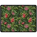 Tropical flowers Fleece Blanket (Large)  80 x60  Blanket Front