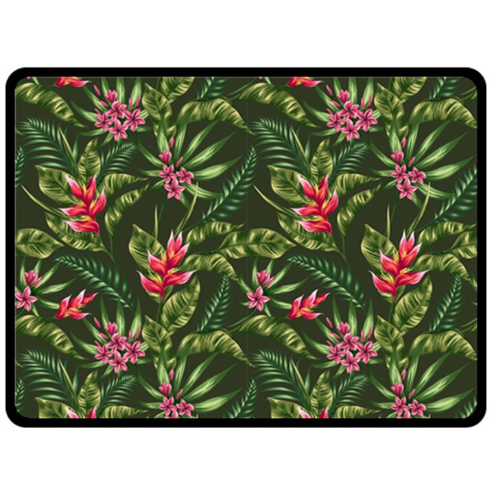 Tropical flowers Fleece Blanket (Large) 