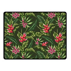 Tropical Flowers Fleece Blanket (small) by goljakoff