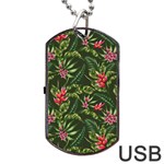 Tropical flowers Dog Tag USB Flash (Two Sides) Front