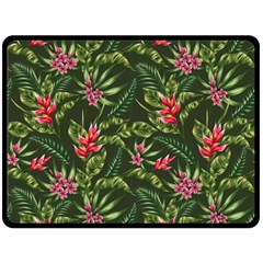 Tropical Flowers Double Sided Fleece Blanket (large)  by goljakoff