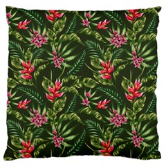 Tropical Flowers Large Flano Cushion Case (two Sides) by goljakoff