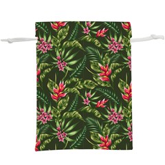 Tropical Flowers  Lightweight Drawstring Pouch (xl) by goljakoff