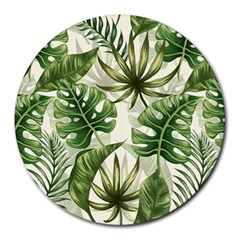 Tropical Leaves Round Mousepads by goljakoff