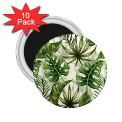 Tropical Leaves 2 25  Magnets (10 Pack)  by goljakoff