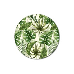 Tropical Leaves Magnet 3  (round) by goljakoff