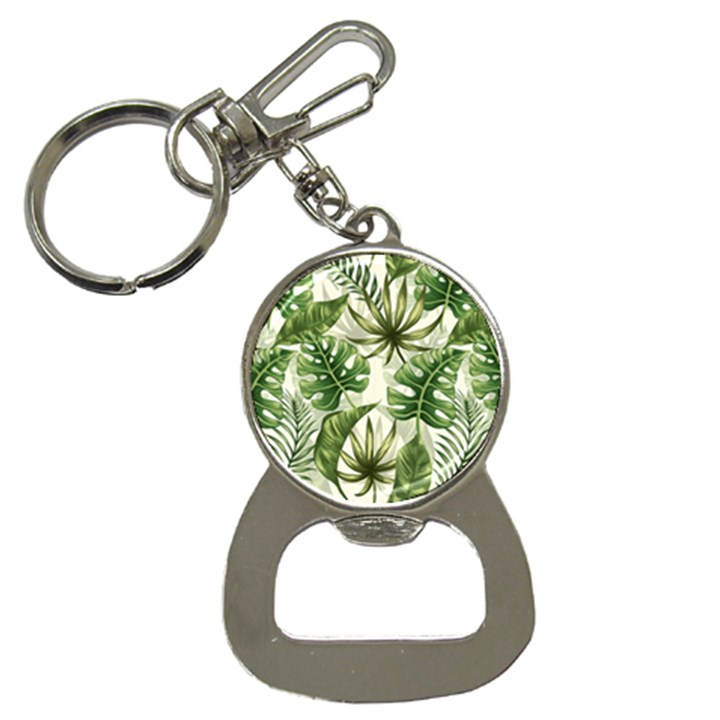 Tropical leaves Bottle Opener Key Chain