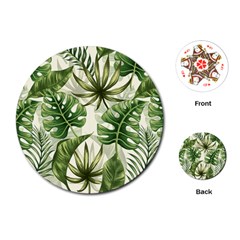 Tropical Leaves Playing Cards Single Design (round) by goljakoff