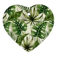 Tropical Leaves Heart Ornament (two Sides) by goljakoff