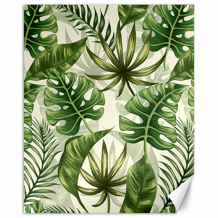 Tropical leaves Canvas 16  x 20 