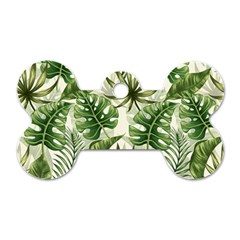 Tropical Leaves Dog Tag Bone (one Side) by goljakoff