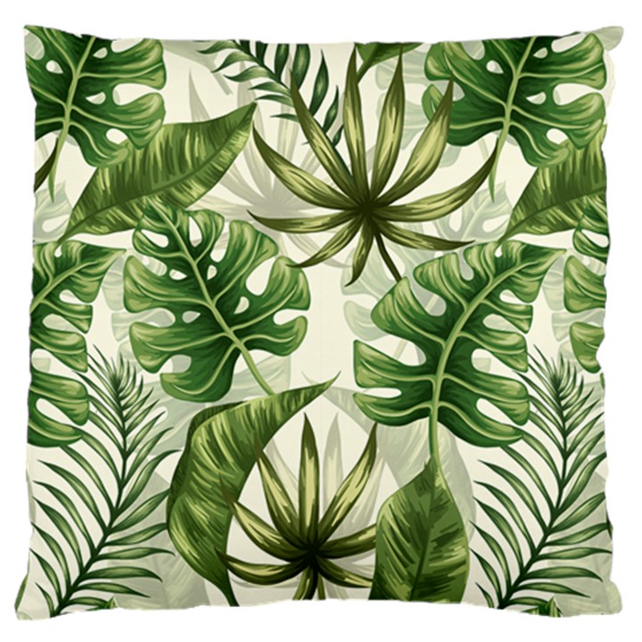 Tropical leaves Large Cushion Case (One Side)