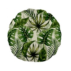 Tropical Leaves Standard 15  Premium Flano Round Cushions by goljakoff