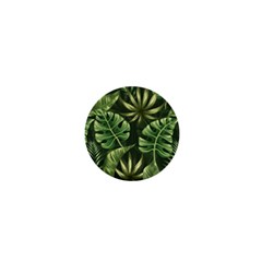 Green Tropical Leaves 1  Mini Magnets by goljakoff