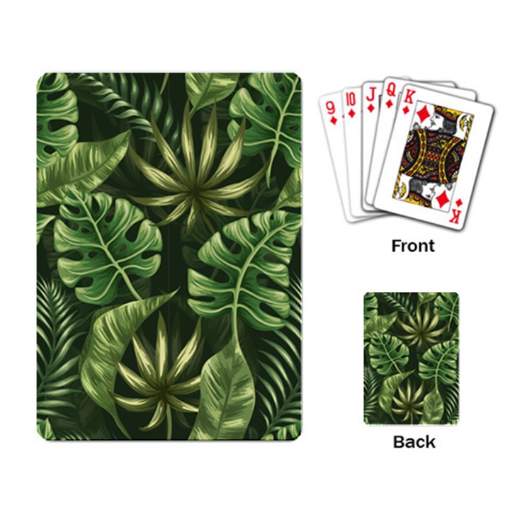 Green tropical leaves Playing Cards Single Design (Rectangle)