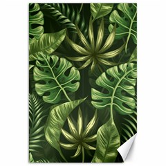 Green Tropical Leaves Canvas 20  X 30  by goljakoff