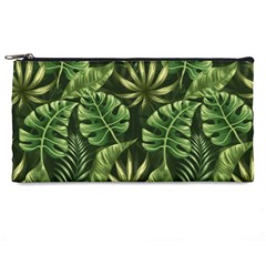 Green Tropical Leaves Pencil Case by goljakoff