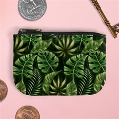 Green Tropical Leaves Mini Coin Purse by goljakoff