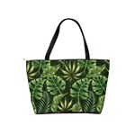 Green tropical leaves Classic Shoulder Handbag Back