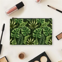 Green Tropical Leaves Cosmetic Bag (medium) by goljakoff