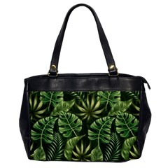 Green Tropical Leaves Oversize Office Handbag by goljakoff