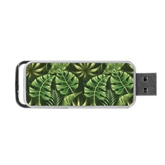 Green Tropical Leaves Portable Usb Flash (one Side) by goljakoff