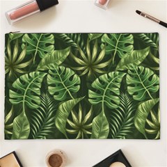 Green Tropical Leaves Cosmetic Bag (xxl) by goljakoff