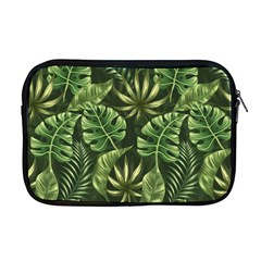 Green Tropical Leaves Apple Macbook Pro 17  Zipper Case by goljakoff