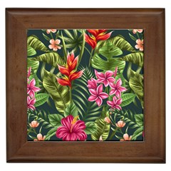 Tropic Flowers Framed Tile by goljakoff