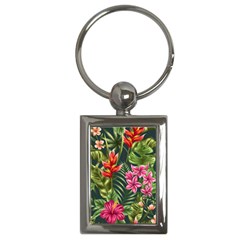 Tropic Flowers Key Chain (rectangle) by goljakoff