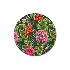 Tropic Flowers Magnet 3  (round) by goljakoff