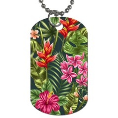 Tropic Flowers Dog Tag (one Side) by goljakoff