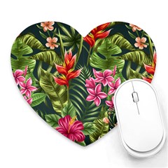 Tropic Flowers Heart Mousepads by goljakoff