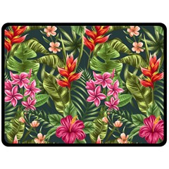 Tropic Flowers Fleece Blanket (large)  by goljakoff