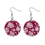 Cherry blossom Mini Button Earrings Front