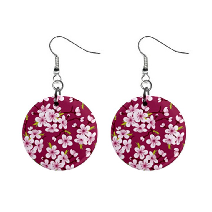 Cherry blossom Mini Button Earrings