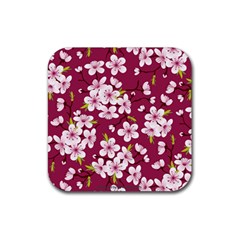 Cherry Blossom Rubber Coaster (square)  by goljakoff