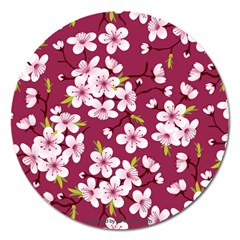 Cherry Blossom Magnet 5  (round) by goljakoff