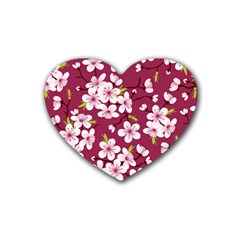 Cherry Blossom Heart Coaster (4 Pack)  by goljakoff