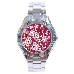 Cherry Blossom Stainless Steel Analogue Watch by goljakoff