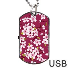 Cherry Blossom Dog Tag Usb Flash (one Side) by goljakoff