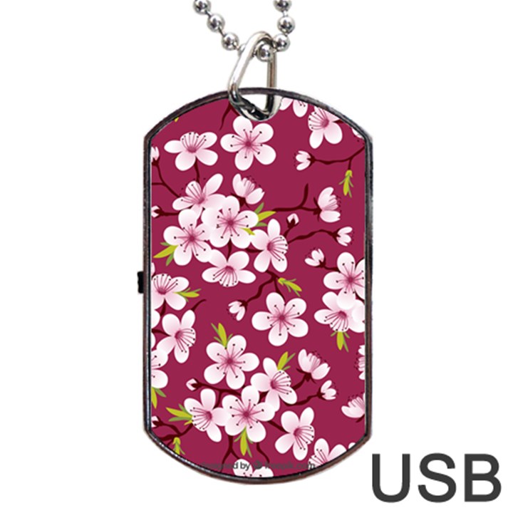 Cherry blossom Dog Tag USB Flash (Two Sides)