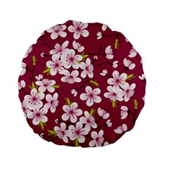 Cherry Blossom Standard 15  Premium Round Cushions by goljakoff